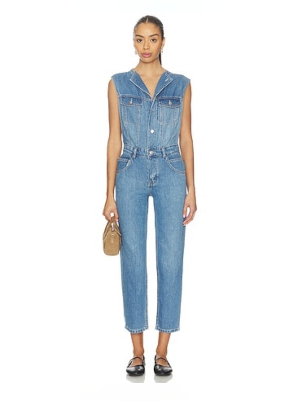 Free People Denim Jumpsuit